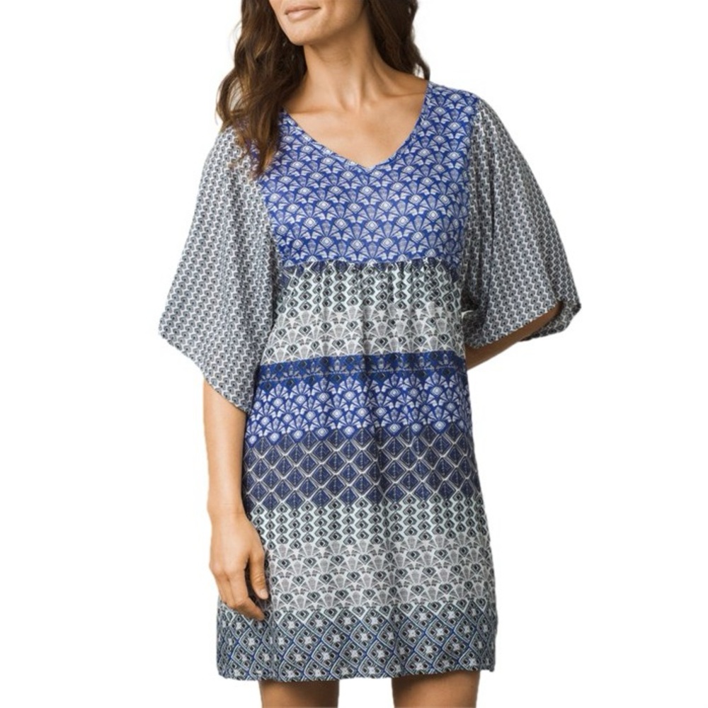 Prana Kylie Flutter Sleeve Boho Empire Waist Dress Size S Beach to Brunch Summer